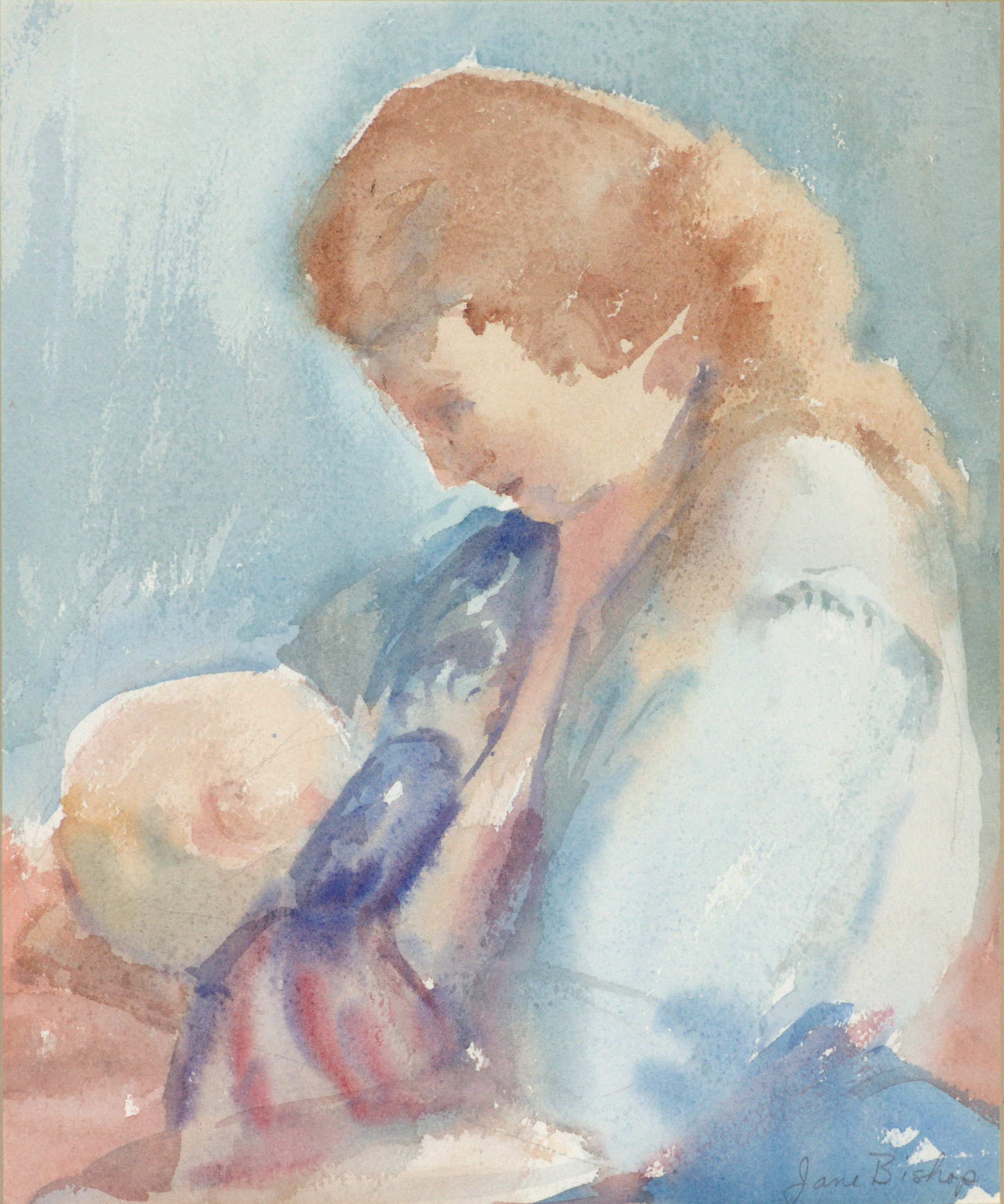 Woman nursing baby